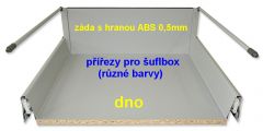 přířezy pro šuflbox dno + záda vysoká z LTD 16mm do šířky 600mm (různé barvy)