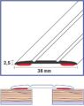 přechodový profil- koberec-38mm samolepící - stříbrný elox (různé délky)